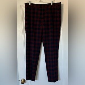 H&M Men's Plaid Dress Pants in Red and Navy